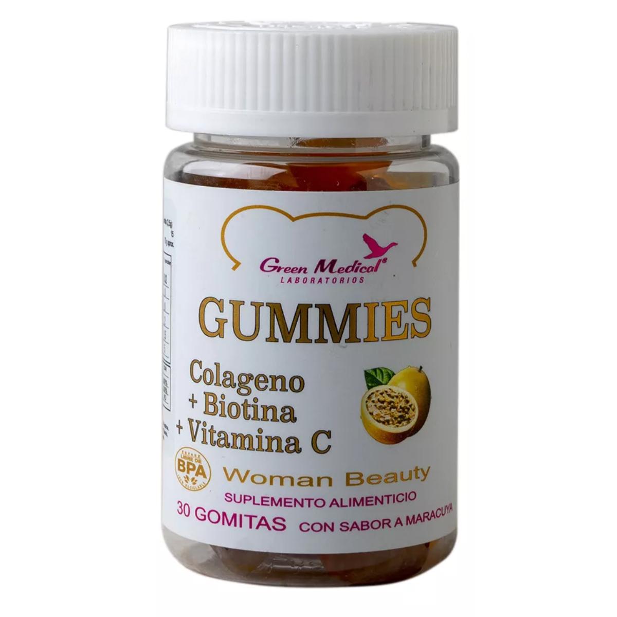 Gummies Woman Beauty Biotina + Colageno + Vit C X 30 Gomitas Sabor Maracuyá