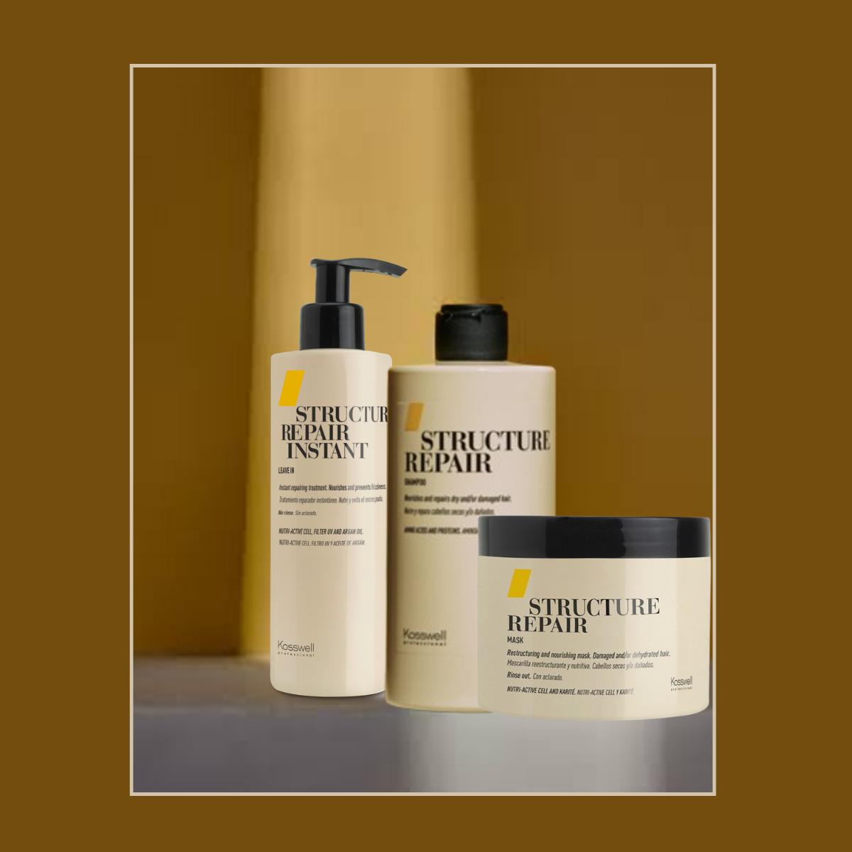 Kosswell Shampoo + Máscara e Instant Structure Repair.