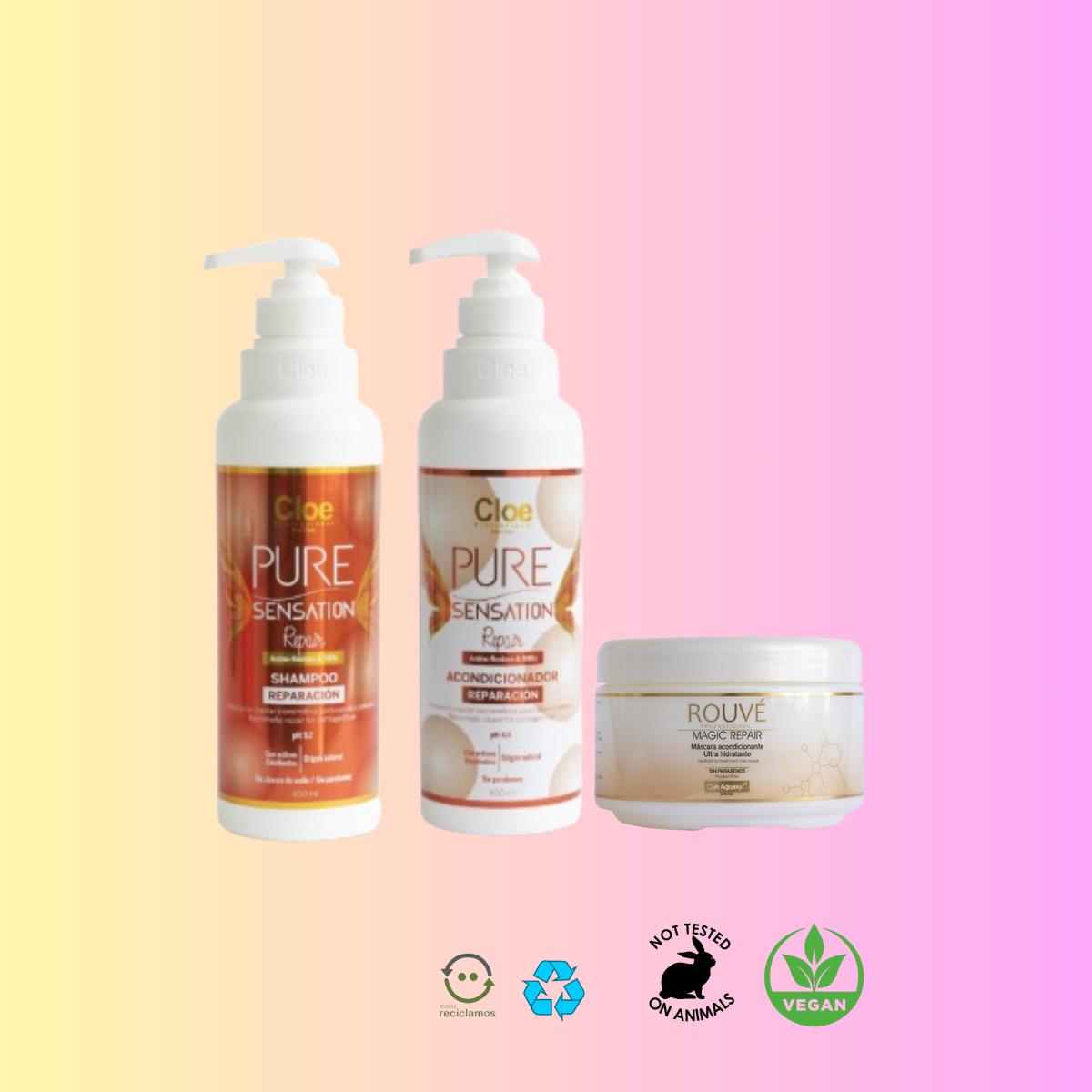 Shampoo + Acondicionador Pure Sensation Repair + Mascara Mag