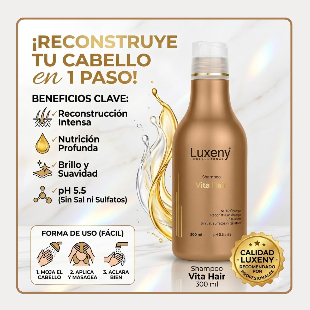 Shampoo Reconstrucción Vita Hair 300 ml