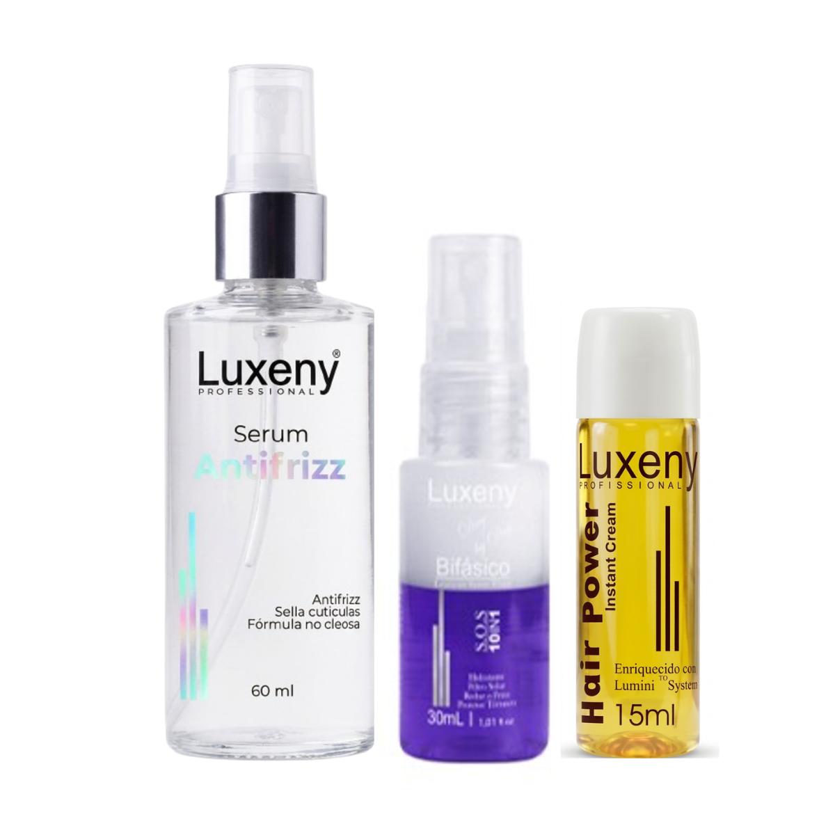 Serum Antifrizz 60ml, Spray Bifásico 30ml y Hair Power 15ml