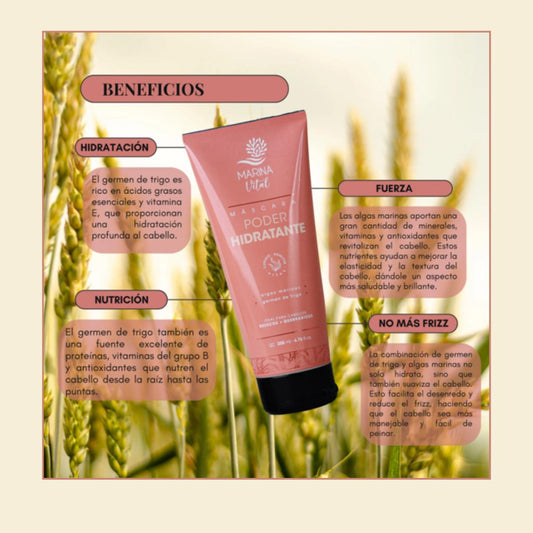 Shampoo 500 ml  y Máscara Poder Hidratante 200 ml Marina Vit