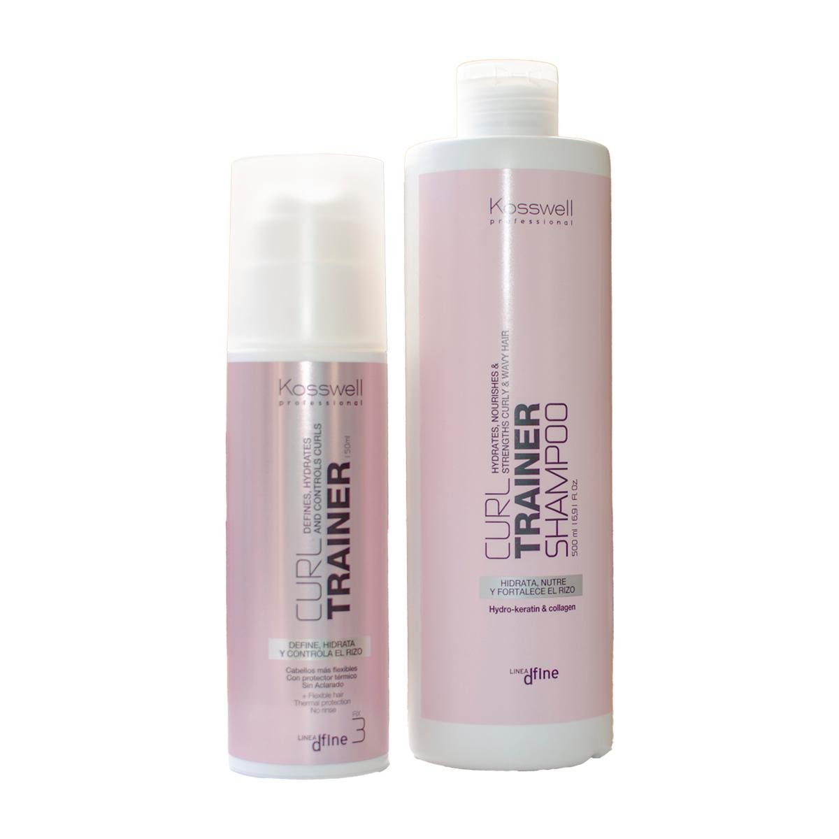 Curl Trainer Define 150 ml y Shampoo 500 ml Kosswell Pack