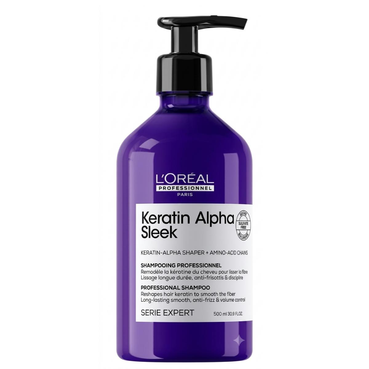 Keratin Alpha Sleek Shampoo 500 ml Loreal
