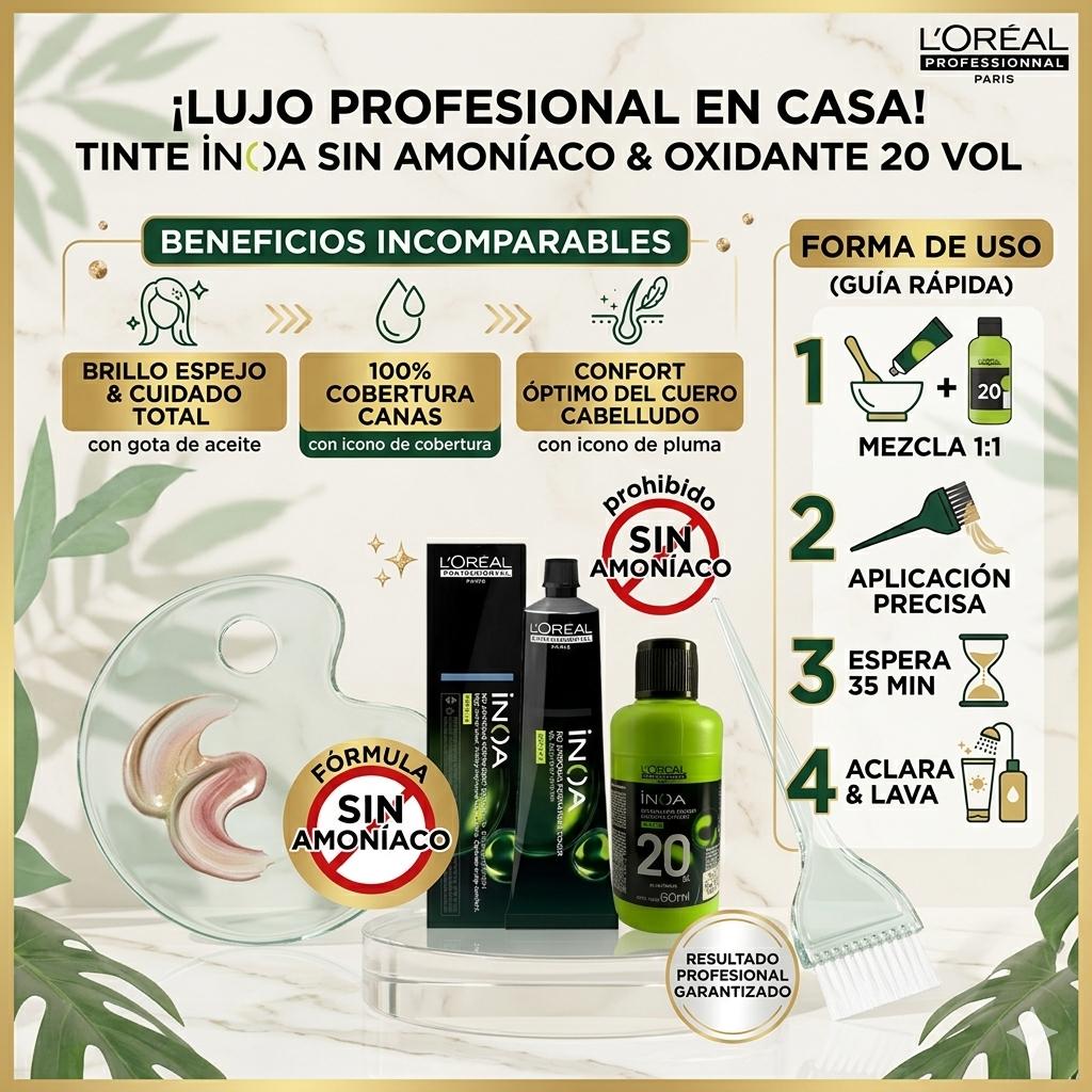 Tintura Inoa LP Inoa 6 Rubio Oscuro 60 grs + Oxidante
