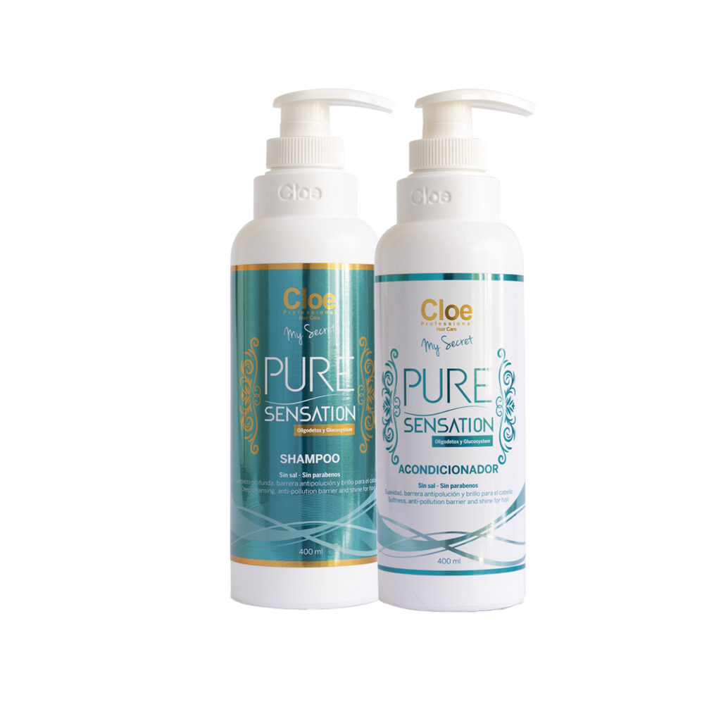 Shampoo y Acondicionador Cloe Raíz Grasa Puntas Secas Pure Sensation